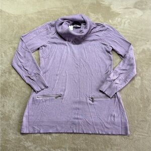 Ny&Co Lavender Cowl Neck Long Sleeve Sweater Dress Women's Size Large NWT